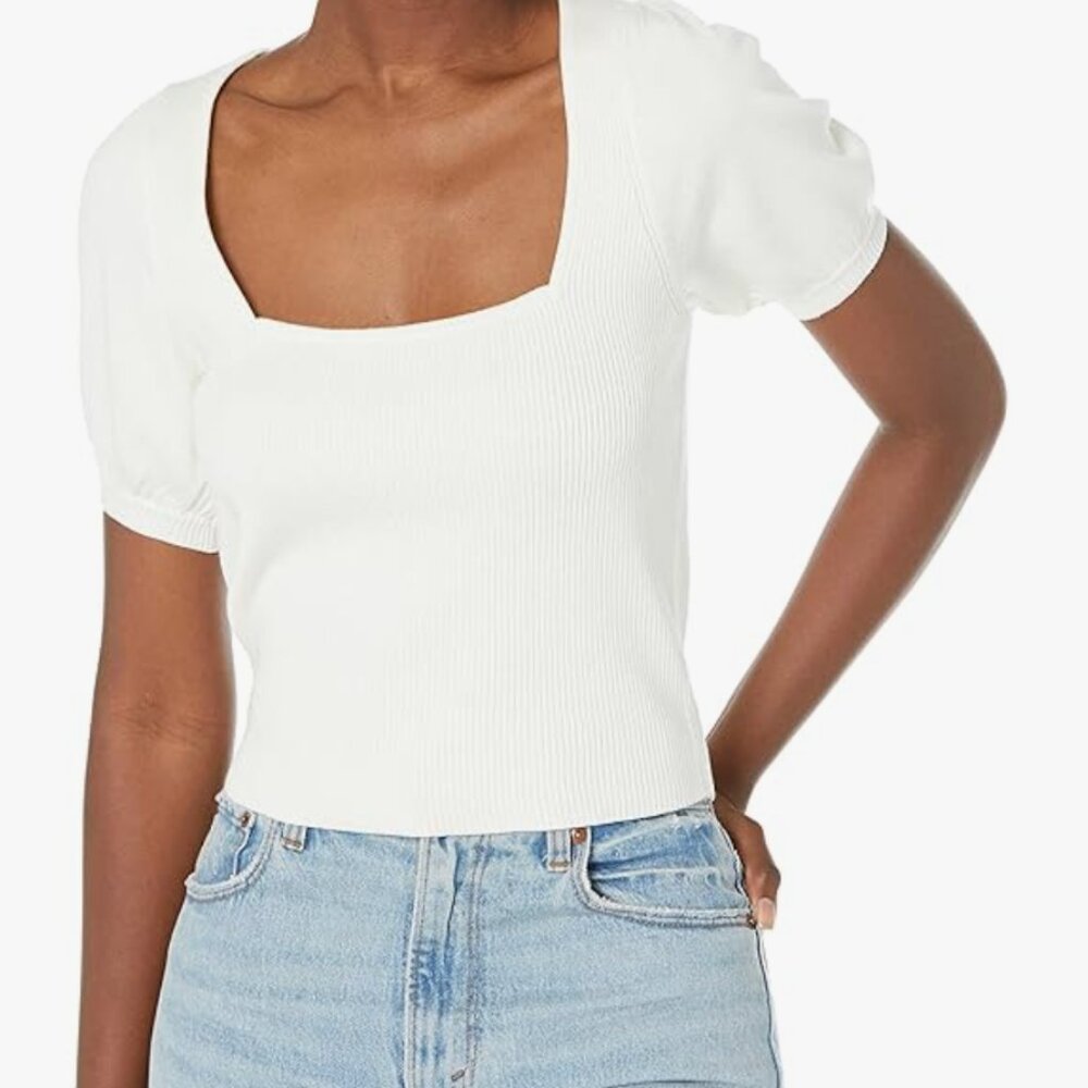 French Connection Jaida Square Neck Sweater Top | Size M